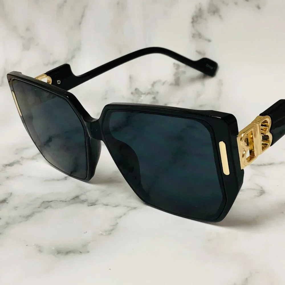 Sunglasses Women Sunglasses Black Square Lens‎ Elegant Shades Lentes Gafas Mujer